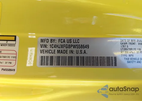 2023 Jeep Wrangler 4-Door Rubicon 4X4 z USA, uszkodzony, nr VIN 1C4HJXFG8PW558649